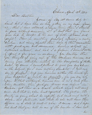 Letter from Augustin Hibbard to [William Hibbard] 1854 April 12