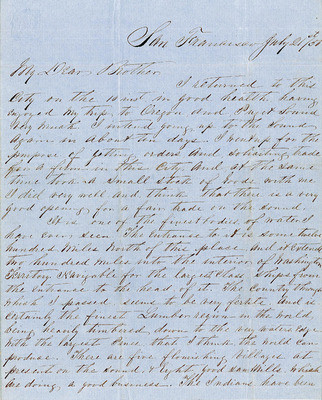 Letter from Augustin Hibbard to [William Hibbard] 1856 July 21