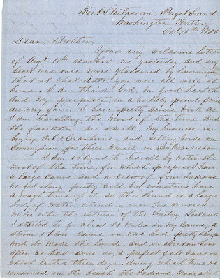 Letter from Augustin Hibbard to [William Hibbard] 1856 Oct. 16