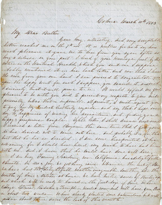 Letter from Augustin Hibbard to [William Hibbard] 1853 March 10