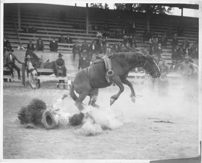 Rodeos- Stockton- Cowboy thrown off bronco at unidentified rodeo ...