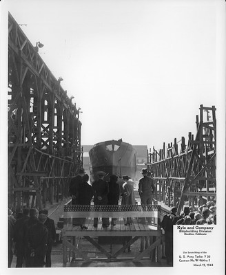 Ships-Stockton-Launching-Kyle and Company-Shipbuilding Division, Launching of the U.S. Army Tanker Y35