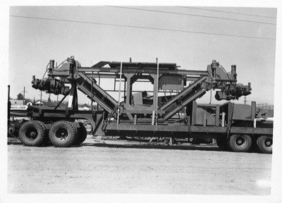 Construction Industry - Stockton: Views of construction work, including building of flume, Guntert and Zimmerman Co., 533 S. Aurora St