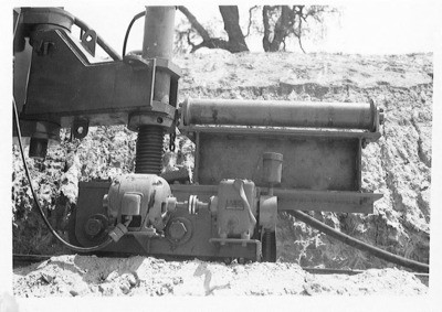 Construction Industry - Stockton: Views of construction work, including building of flume, Guntert and Zimmerman Co., 533 S. Aurora St