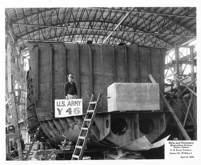 Shipbuilding-Stockton-Kyle and Company- U.S. Army Tanker Y46 under ...