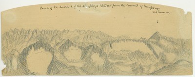 Sierra Nevada - Mountains - Crest of the Sierra South of Mt. Humphreys sketched from the Summit of Humphreys