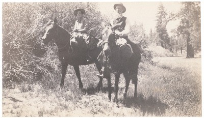 Miss Jaggard and John Muir at Trout Meadow, Sequoia National Park, California