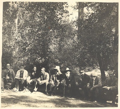 Bunnell, Lemon, Keeler, Henry Gannett, C. Hart Merriam, Theodore Hittell, Keith, Merriam Sr., John Muir in Kings Canyon, California