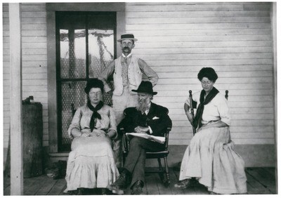 Wanda Muir, unidentified man, John and Helen Muir probably Adamana, Arizona