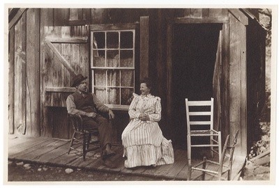 Anna Miles Johnston and Robert Johnston at Mineral King Cabin