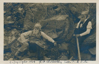 John Burroughs and John Muir on the trail to Nevada Falls in Yosemite