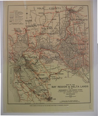 Map of the Bay Region & Delta Lands of the Sacramento & San Joaquin Rivers