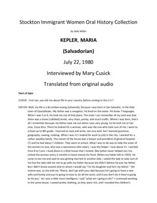Kepler, Maria Interview — Calisphere