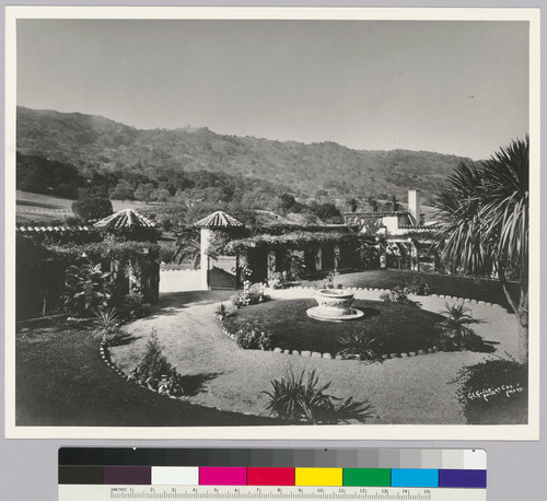 Garden with fountain at Hacienda del Pozo de Verona, Pleasanton, Calif