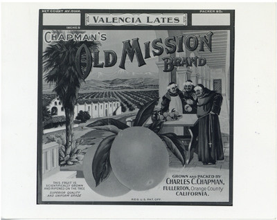 Chapman's Old Mission Brand citrus crate label