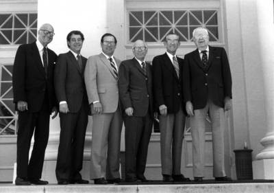 Chapman College Alumni Trustees pose for a portrait on the campus in Orange, California