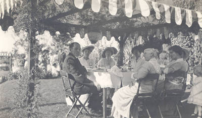 Garden party at Charles C. Chapman's home, Fullerton, California, 1914