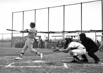 Chapman College baseball player at bat