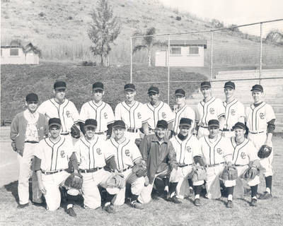 Chapman College baseball team for the 1954-1955 season, with coach Don Perkins