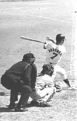 Chapman College baseball player at bat