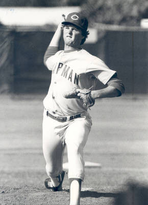 All-American Pitcher Don August, 1984 Chapman baseball team