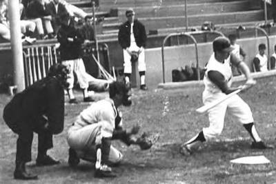 Chapman College baseball player at bat