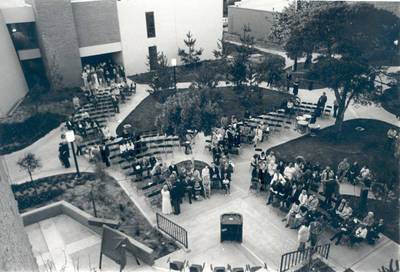 Dedication ceremony for Moulton Hall, Chapman College, Orange, California