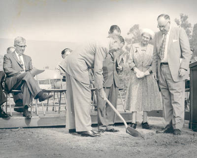 Groundbreaking for the future library, Chapman College, Orange, California,1965