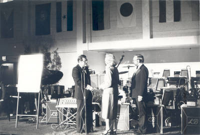 George Argyros, Betty Hutton, and G. T. "Buck" Smith at the dedication of Hutton Sports Center