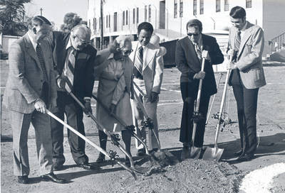 Groundbreaking for the Hutton Sports Center, Chapman College, Orange, California, March 22, 1977