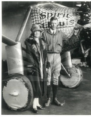 Charles A. Lindbergh with mother, Evangeline Lindbergh