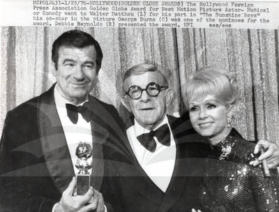 Walter Matthau, George Burns, and Debbie Reynolds