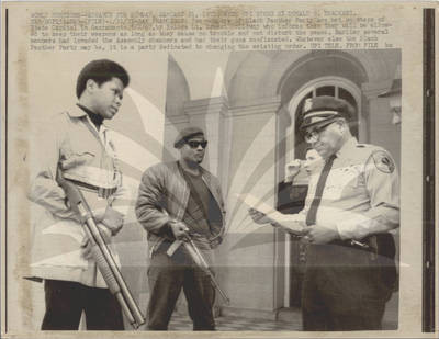 Armed Black Panthers outside Sacramento State Assembly