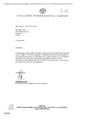 [Letter from Norman Jack to Mike Clarke regarding the bill of lading for shipments]