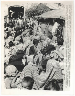 Cambodian Refugees Receive Rice