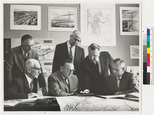 Edmund G. Brown and John M. Peirce at a Bay Area Rapid Transit meeting