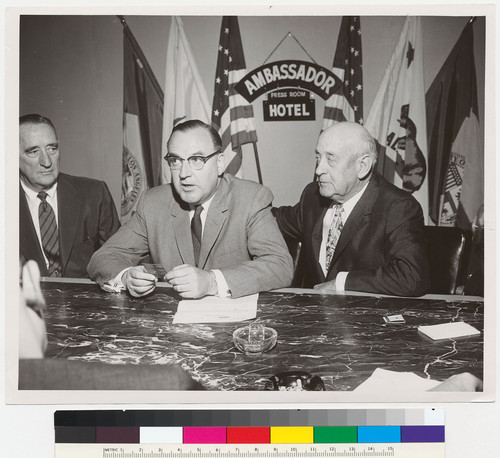 Edmund G. Brown spekaing at the Ambassador Hotel