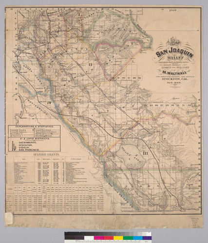 Map of the San Joaquin Valley [Calif.] : from latest & most authentic sources and from actual surveys / drawn and published by M. Walthall, land surveying & general business