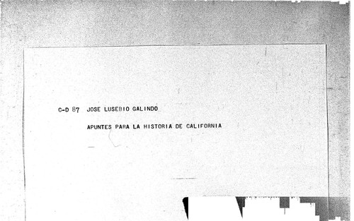 Apuntes para la historia de California : Santa Clara : ms., 1877