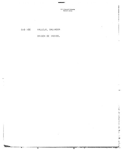 Lo que piensa ... sobre Origen de los Indios de California : ms.S, 1875