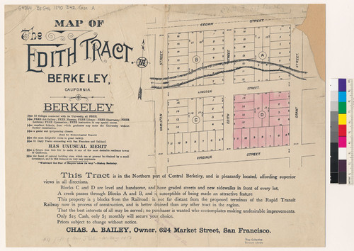 Map of the Edith Tract, Berkeley, California