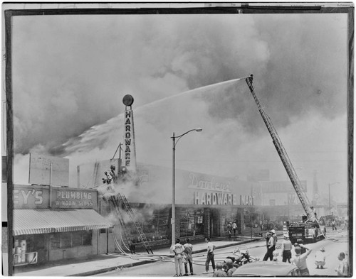 Dooley's Hardware store fire, 5075 Long Beach Blvd