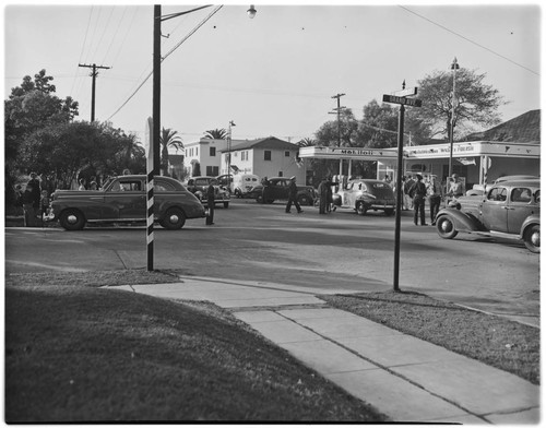 Wrecked car #143, Broadway and Grand Ave