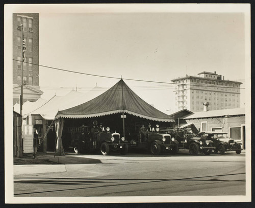 Temporary Fire Station No. 1 after the 1933 earthquake