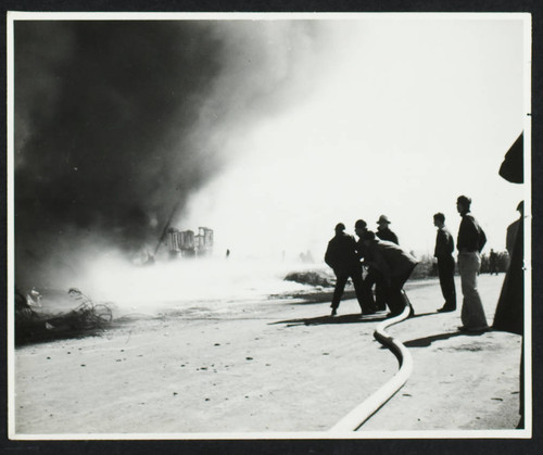 Crew fighting an unidentified fire