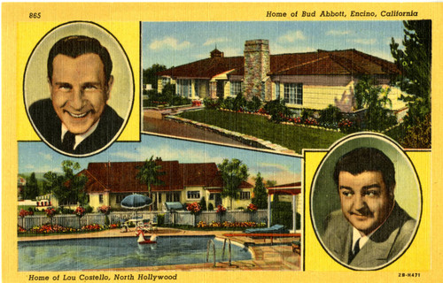 Home of Bud Abbott, Encino, California and Home of Lou Costello, North Hollywood, California