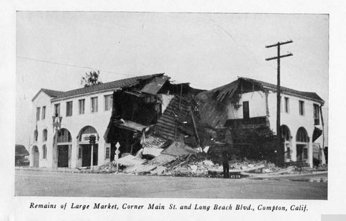 Earthquake-damaged remains of market