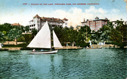 Sailing on the Lake, Westlake Park, Los Angeles, California