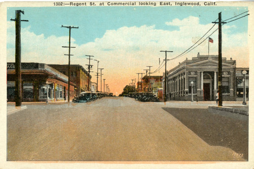 1302:--Regent St. at Commercial looking East, Inglewood, Calif