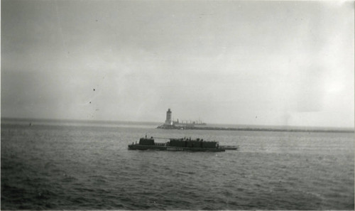 Lighthouse at breakwater, San Pedro, California